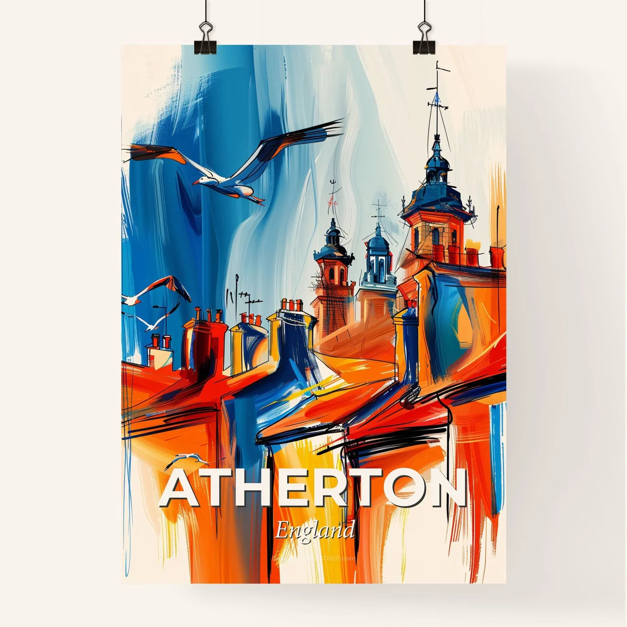 Vibrant Atherton, England Poster