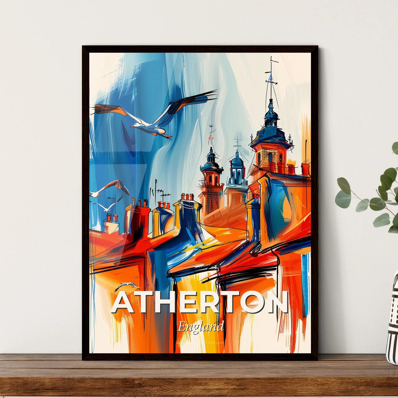Vibrant Atherton, England Art Print