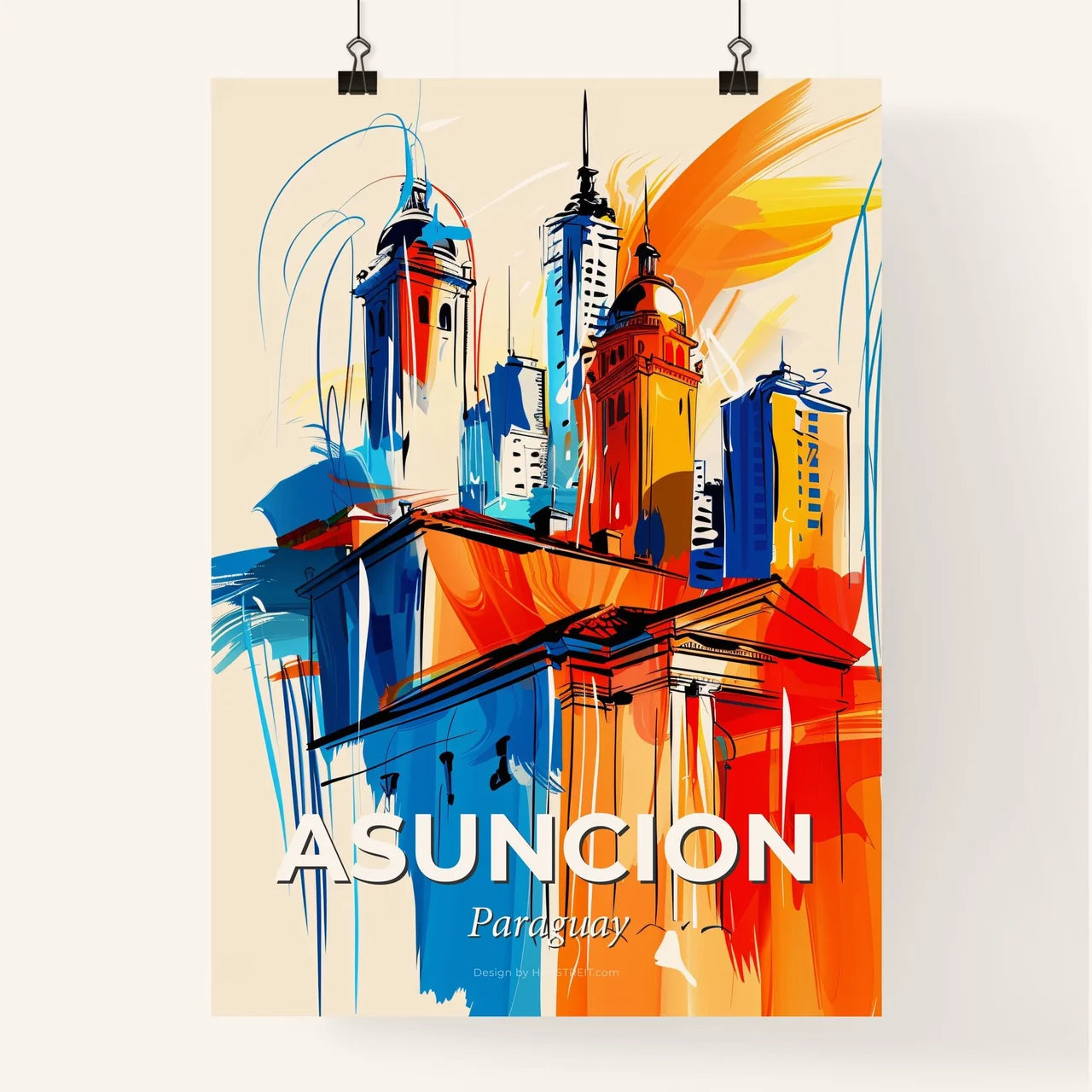 Vibrant Asuncion, Paraguay Poster