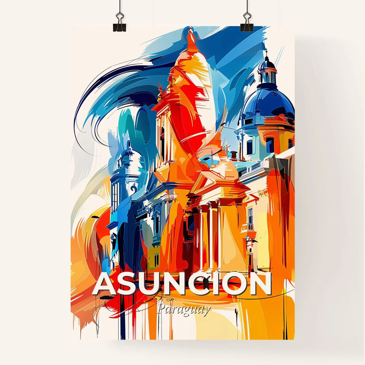 Vibrant Asuncion, Paraguay Poster