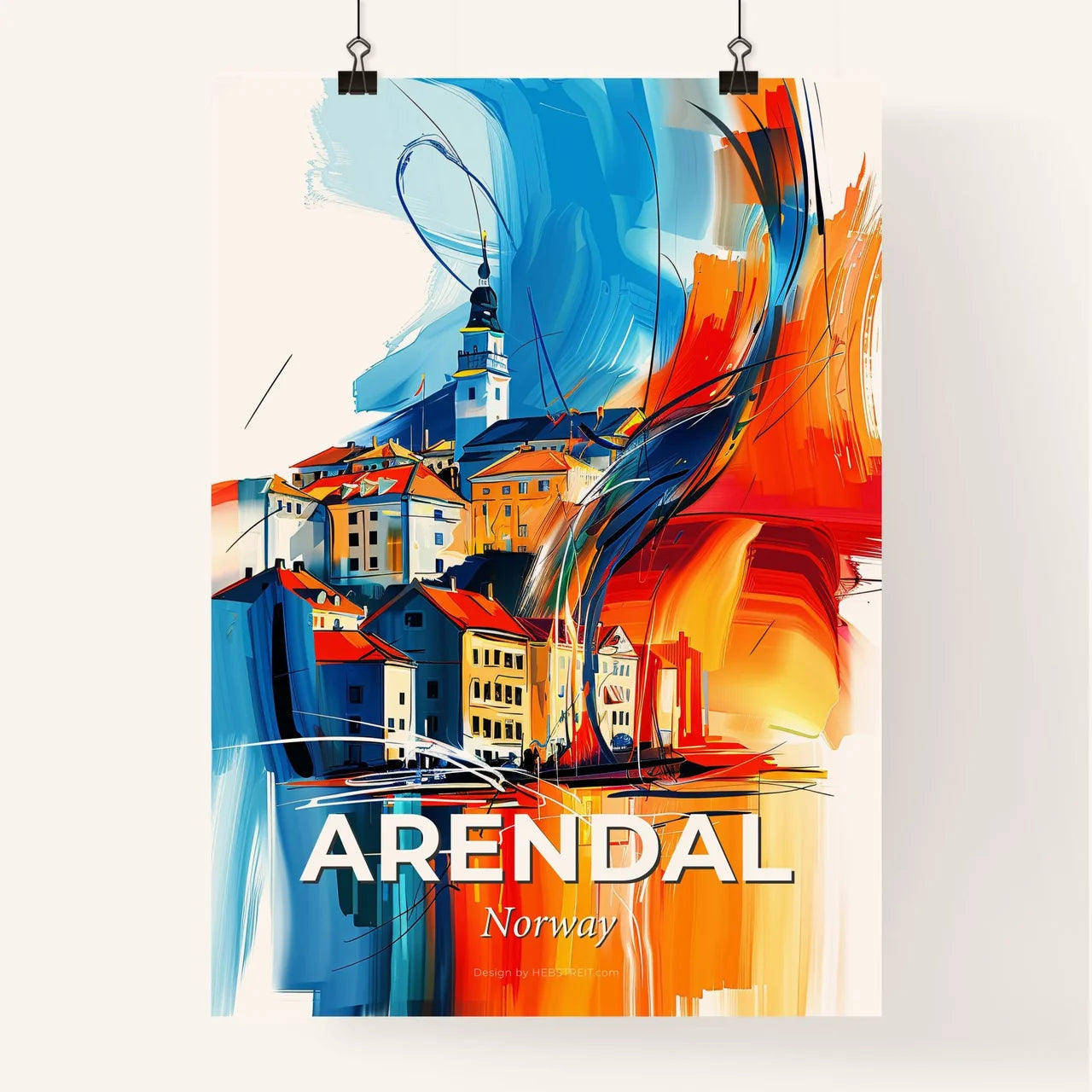Vibrant Arendal, Norway Poster