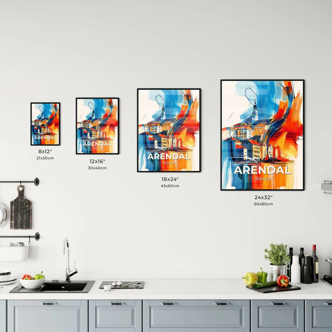 Vibrant Arendal, Norway Kitchen Art