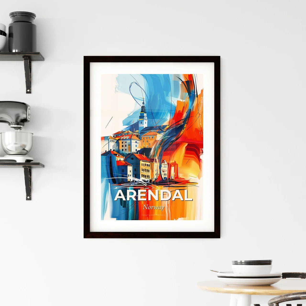 Vibrant Arendal, Norway Framed Print