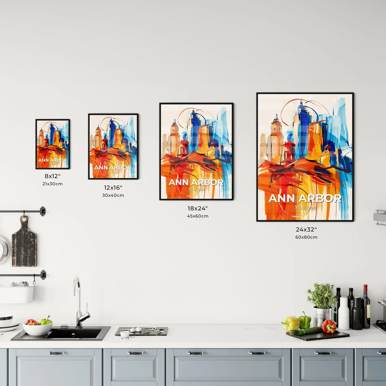 Vibrant Ann Arbor, Michigan Kitchen Art