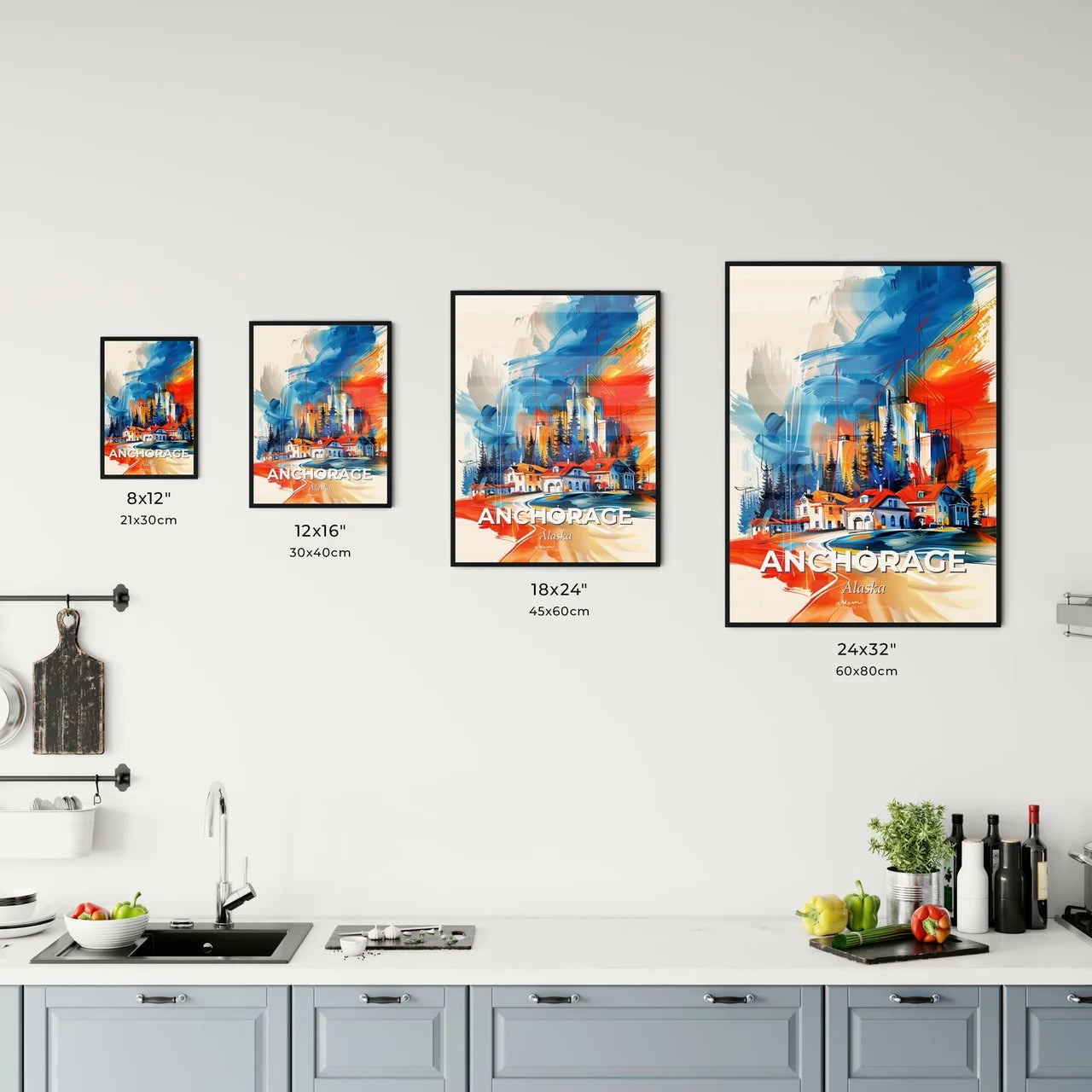 Vibrant Anchorage, Alaska Kitchen Art