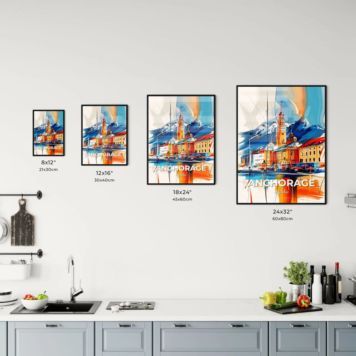 Vibrant Anchorage, Alaska Kitchen Art