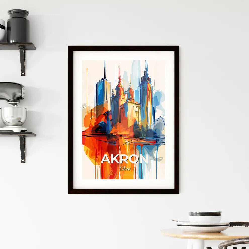 Vibrant Akron, Ohio Framed Print