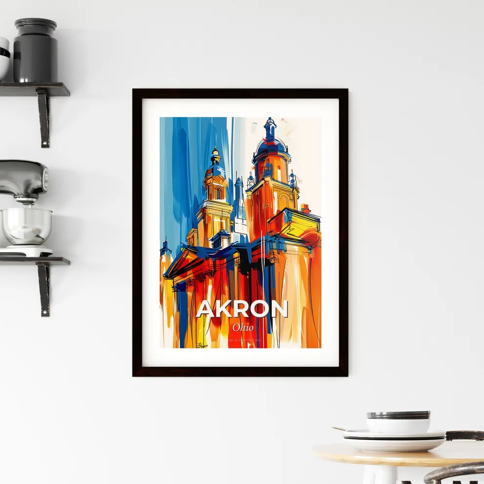 Vibrant Akron, Ohio Framed Print