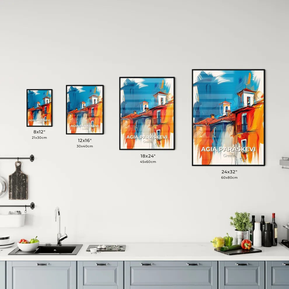 Vibrant Agia Paraskevi, Greece Kitchen Art
