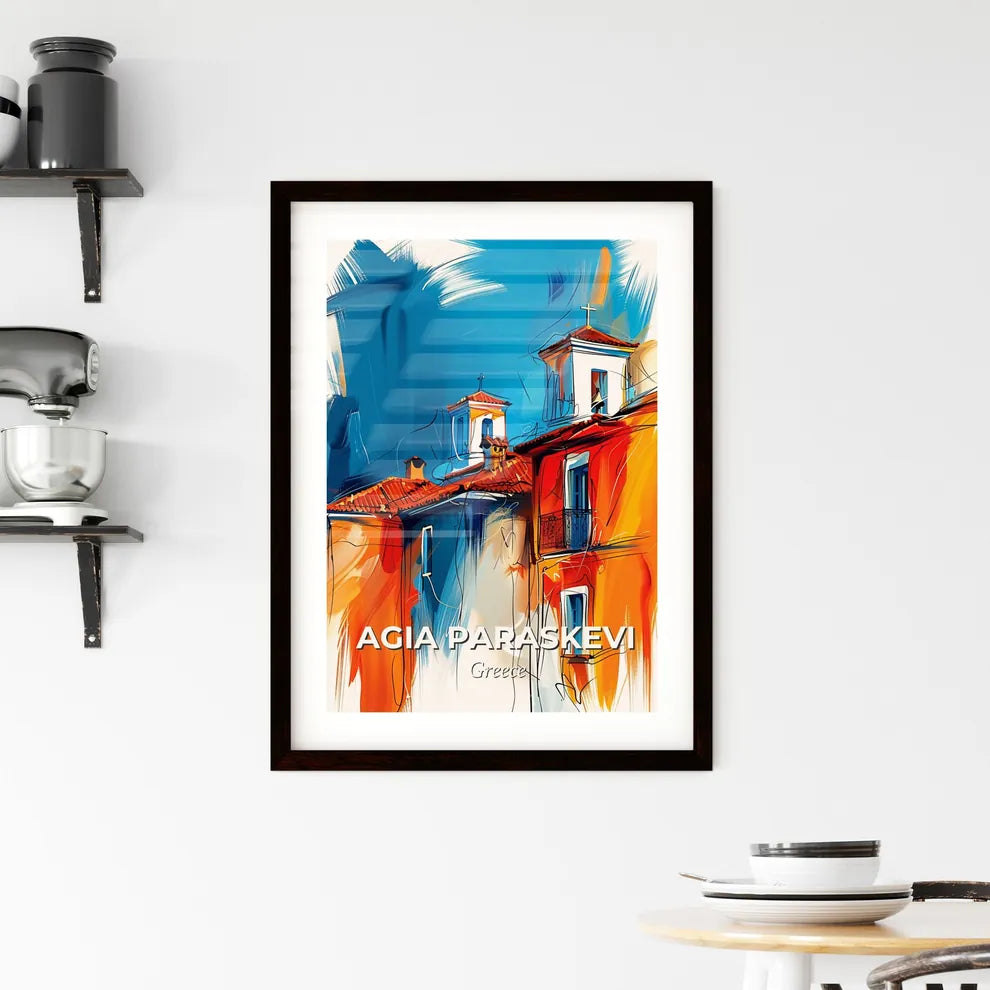 Vibrant Agia Paraskevi, Greece Framed Print