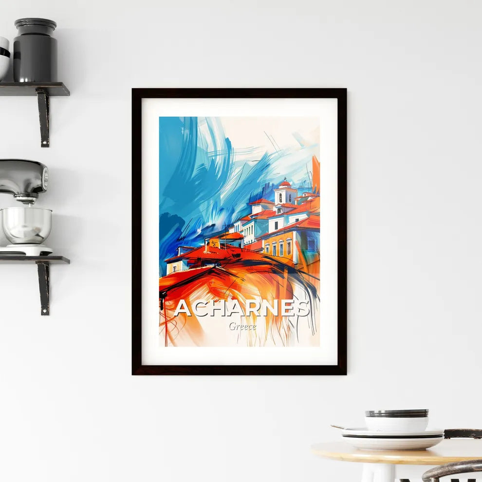 Vibrant Acharnes, Greece Framed Print