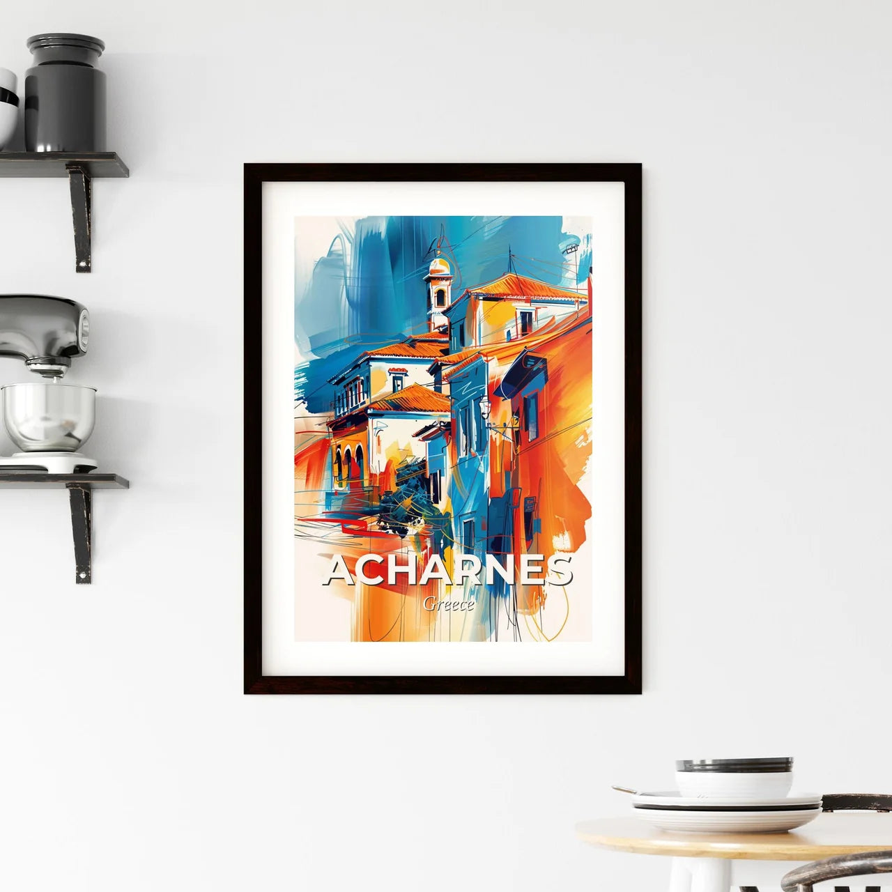 Vibrant Acharnes, Greece Framed Print