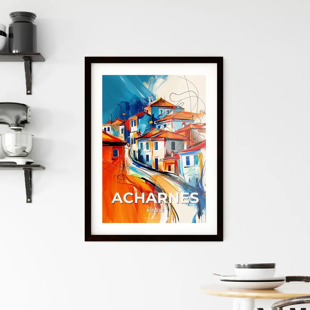 Vibrant Acharnes, Greece Framed Print