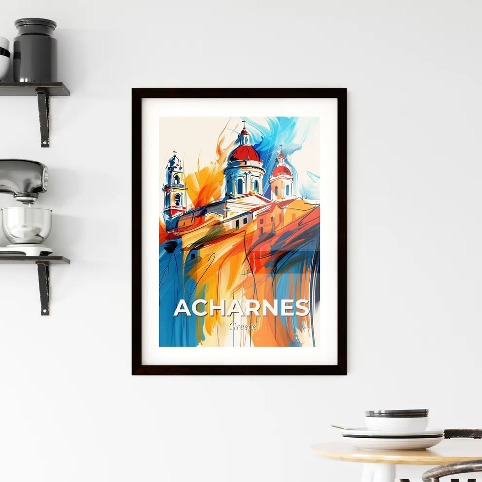 Vibrant Acharnes, Greece Framed Print