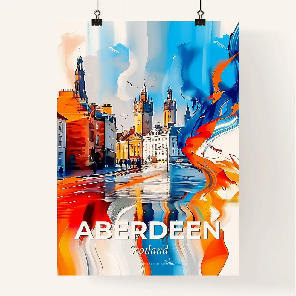 Vibrant Aberdeen, Scotland Poster