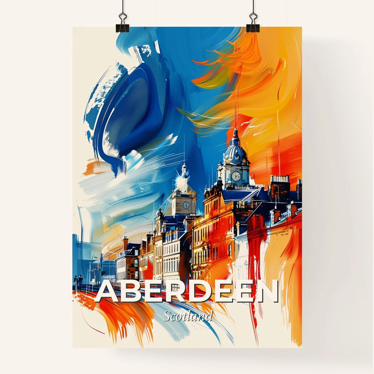 Vibrant Aberdeen, Scotland Poster