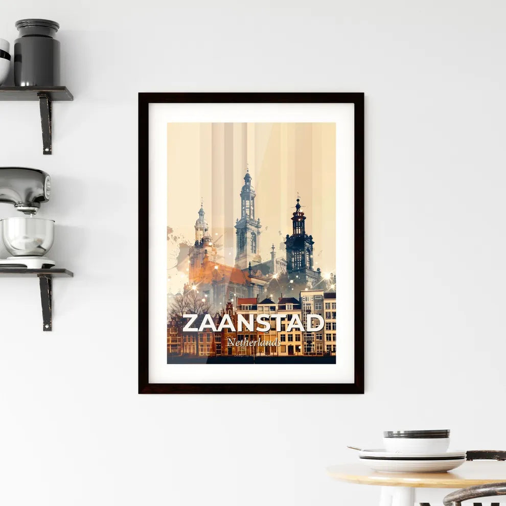 Zaanstad Skyline Sparks Local Charm - A building with towers and a row of buildings Custom Print
