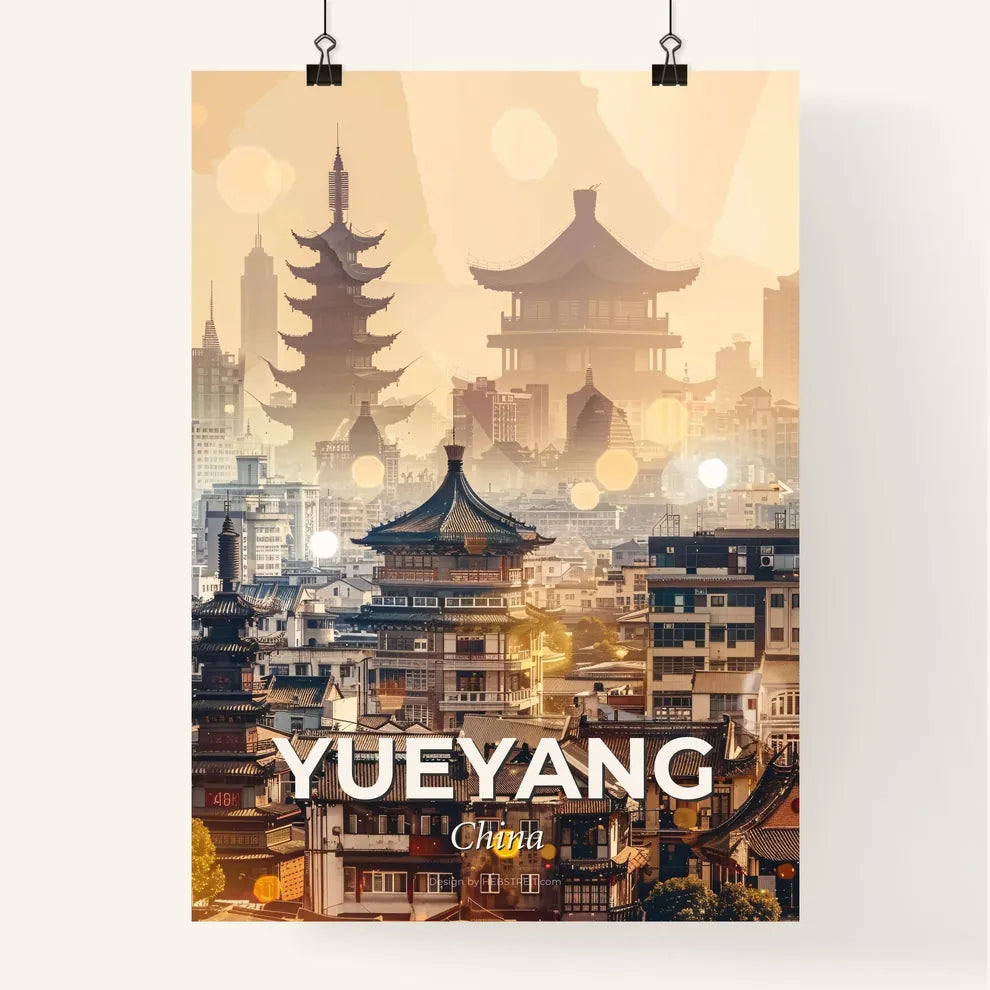 Yueyang Double Exposure Art Cityscape Poster - A city with many buildings Poster
