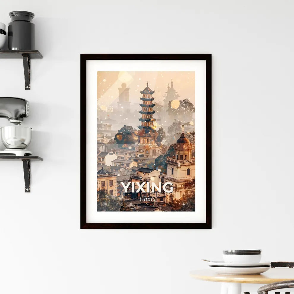 Yixing: Skyline Art with Local Sparkle - A tall tower in a city Custom Print