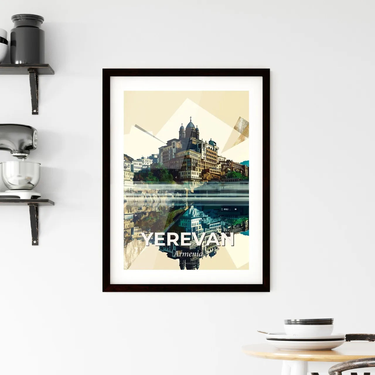 Yerevan Skyline Composite Poster Art - A city with a body of water Custom Print