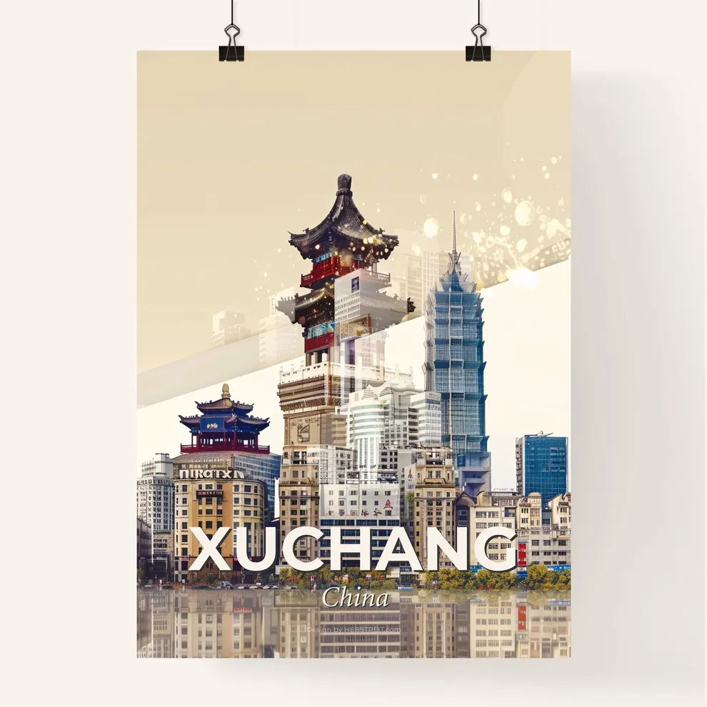 Xuchang, China - Architectural Art Poster - A city skyline with many tall buildings Poster