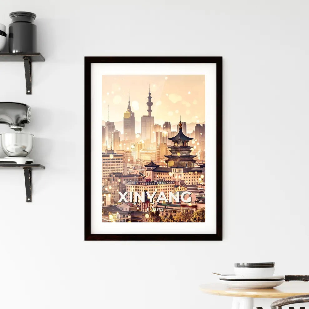 Xinyang Cityscape Art Deco Skyline Poster - A city with many buildings Custom Print