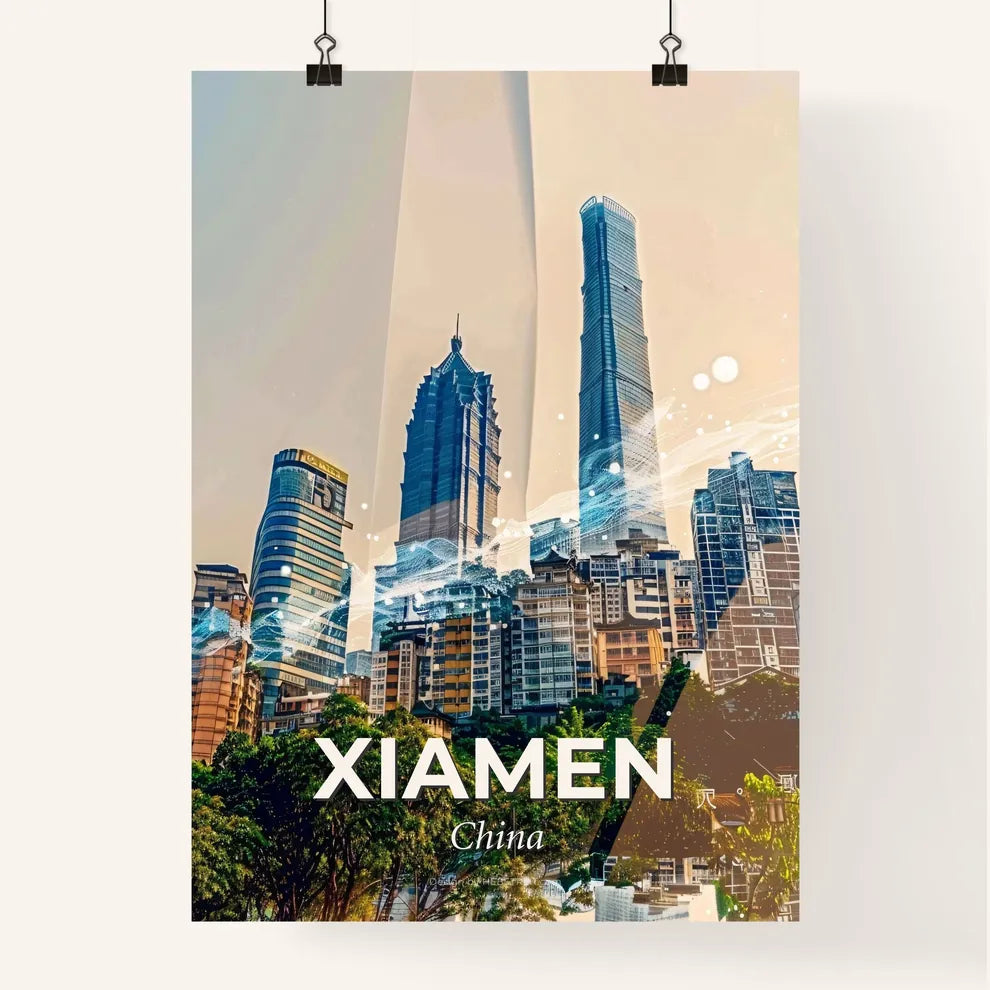Xiamen Skyline Icons Local Charm Art Poster - A city with tall buildings Poster