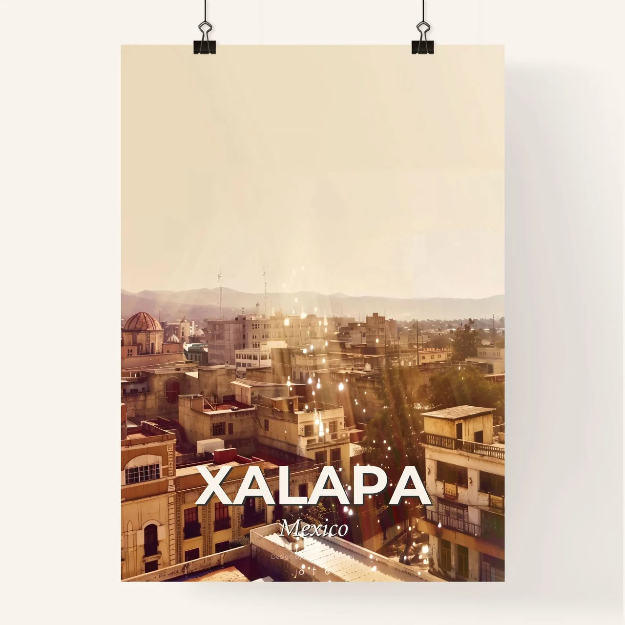 Xalapa: Artful Hues of Local Cityscape Iconography - A city with many buildings Poster