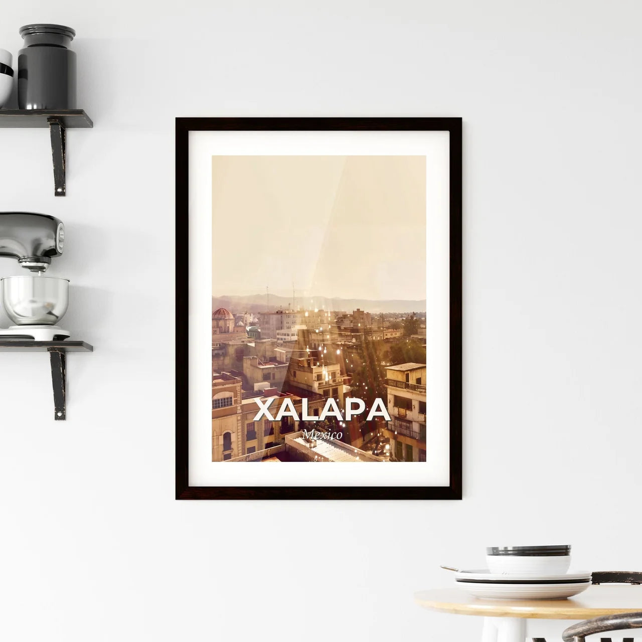 Xalapa: Artful Hues of Local Cityscape Iconography - A city with many buildings Custom Print