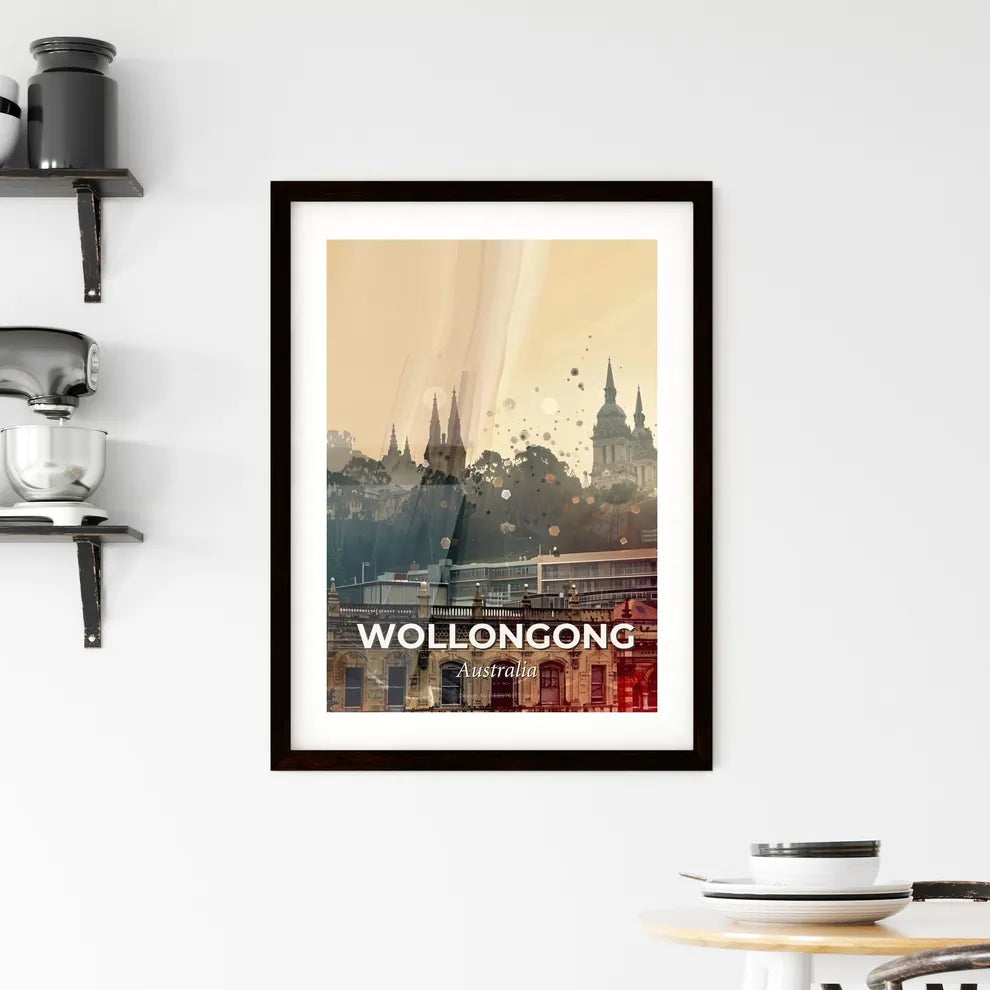 Wollongong Skyline Art Print with Vibrant Local Colors - A city with buildings and trees Custom Print