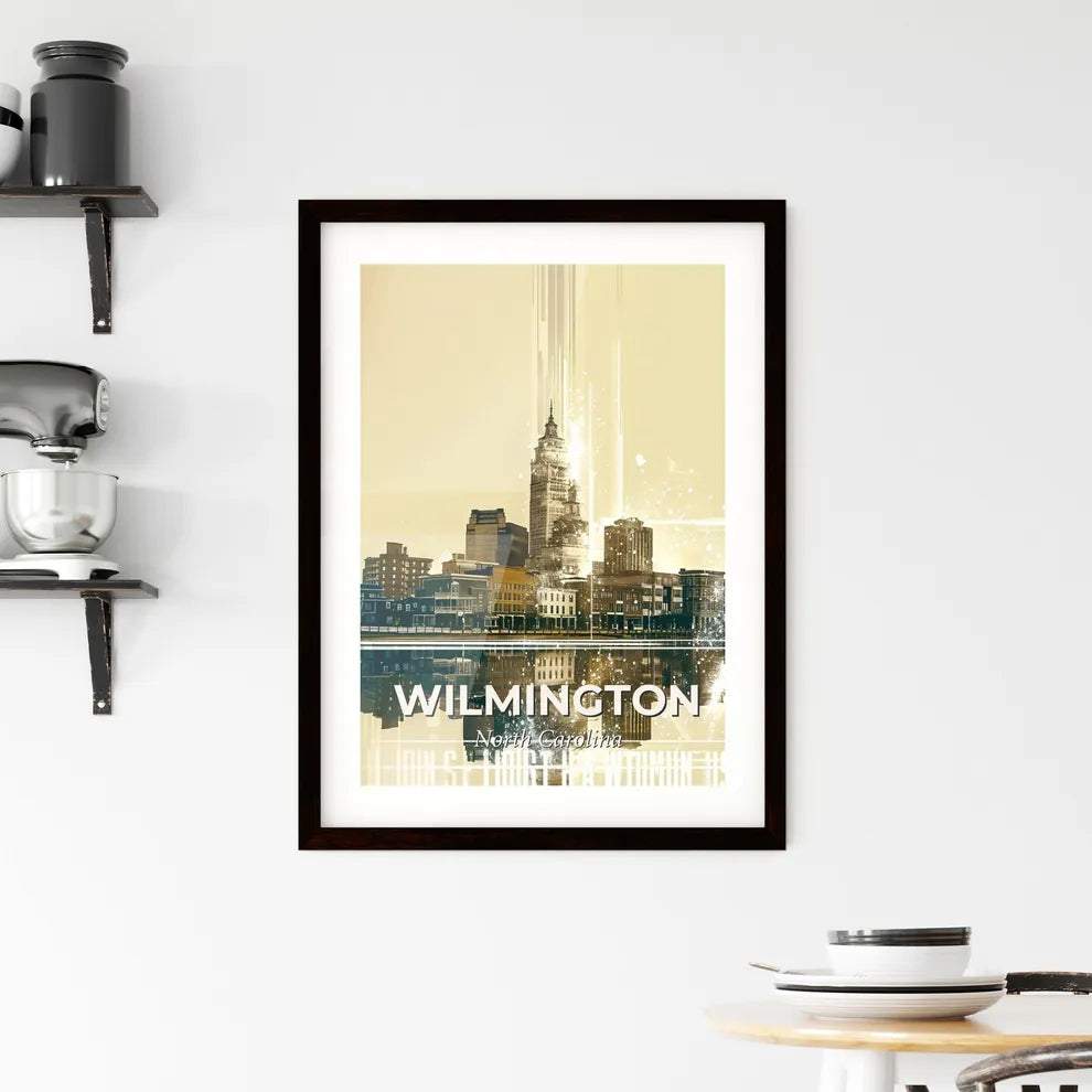 Wilmington Skyline Composite Art Cityscape Vibes - A city skyline with a reflection of water Custom Print