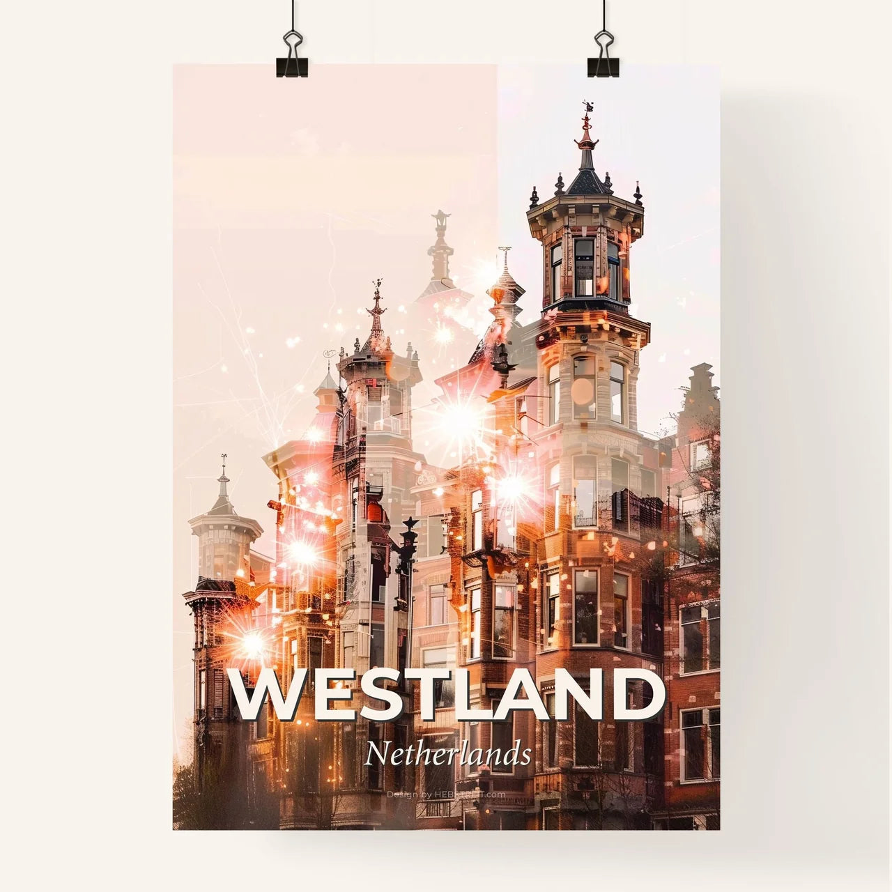 Westland Skyline Panorama Cityscape Art Poster - A building with many windows Poster