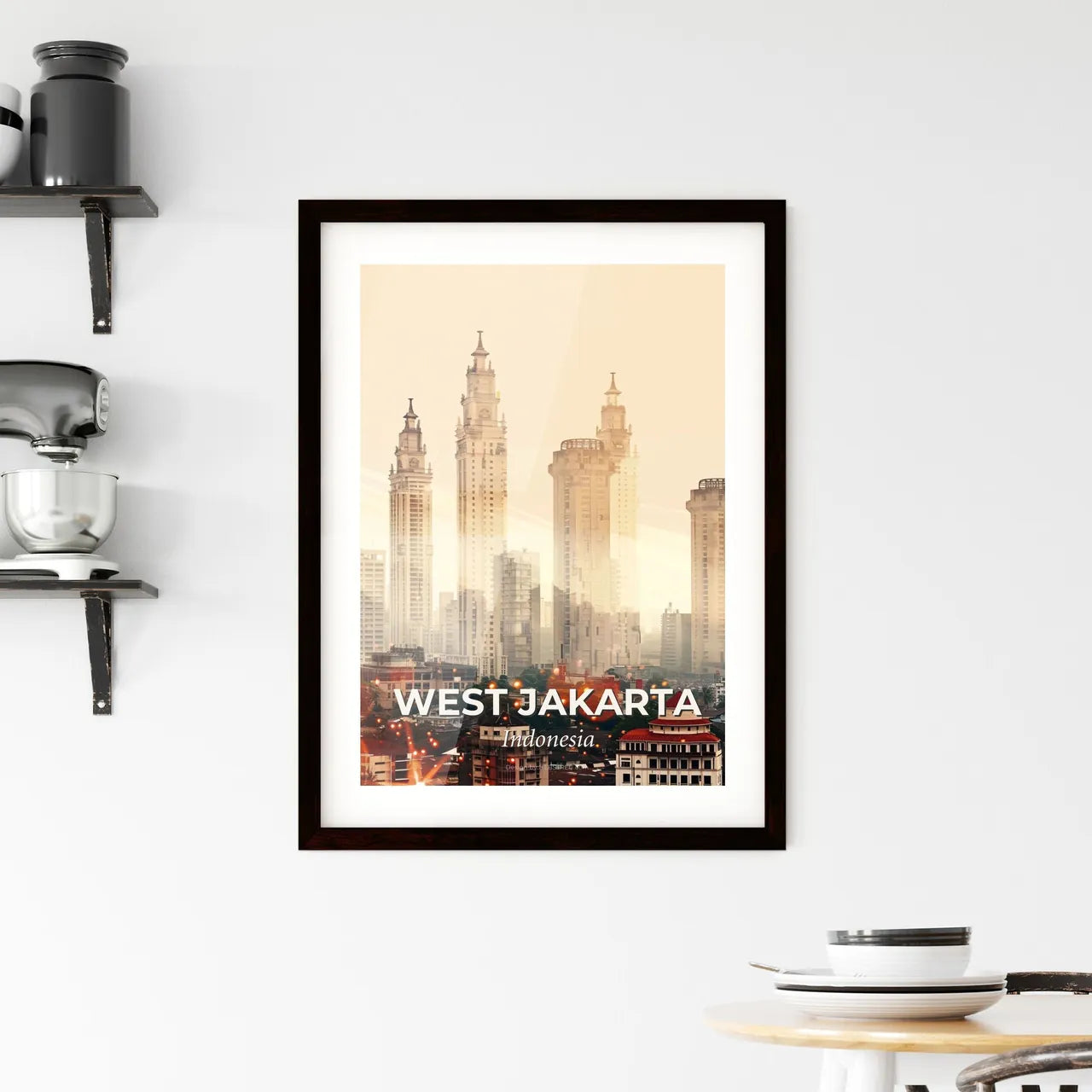 West Jakarta: Urban Canvas in Harmony - A city skyline with tall buildings Custom Print