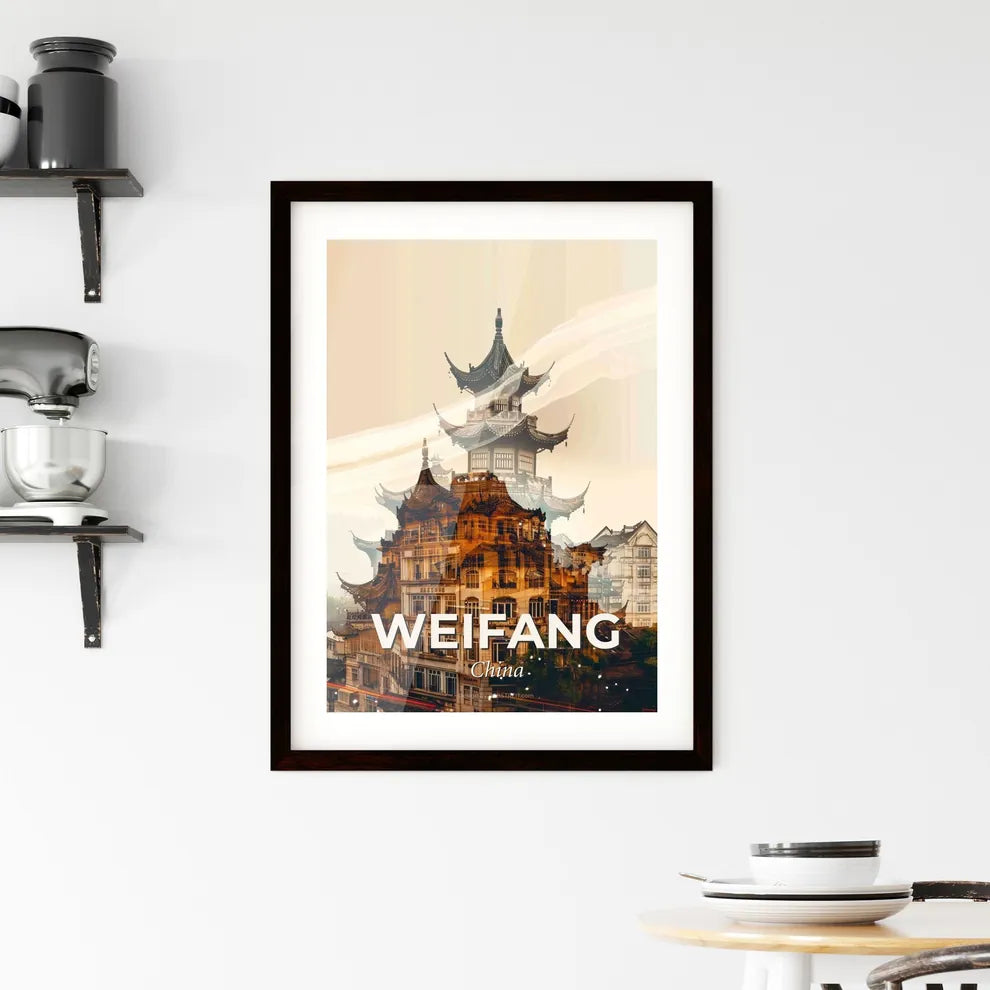 Weifang Skyline Iconic Architecture Poster Art - A double exposure of a building Custom Print