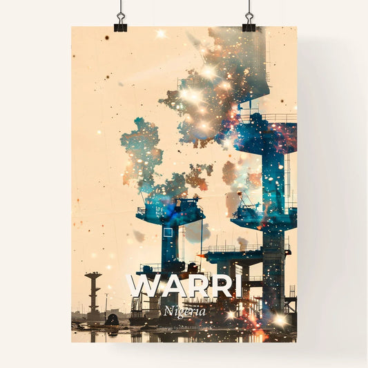 Warri: Vibrant City Skyline Composite Art Poster