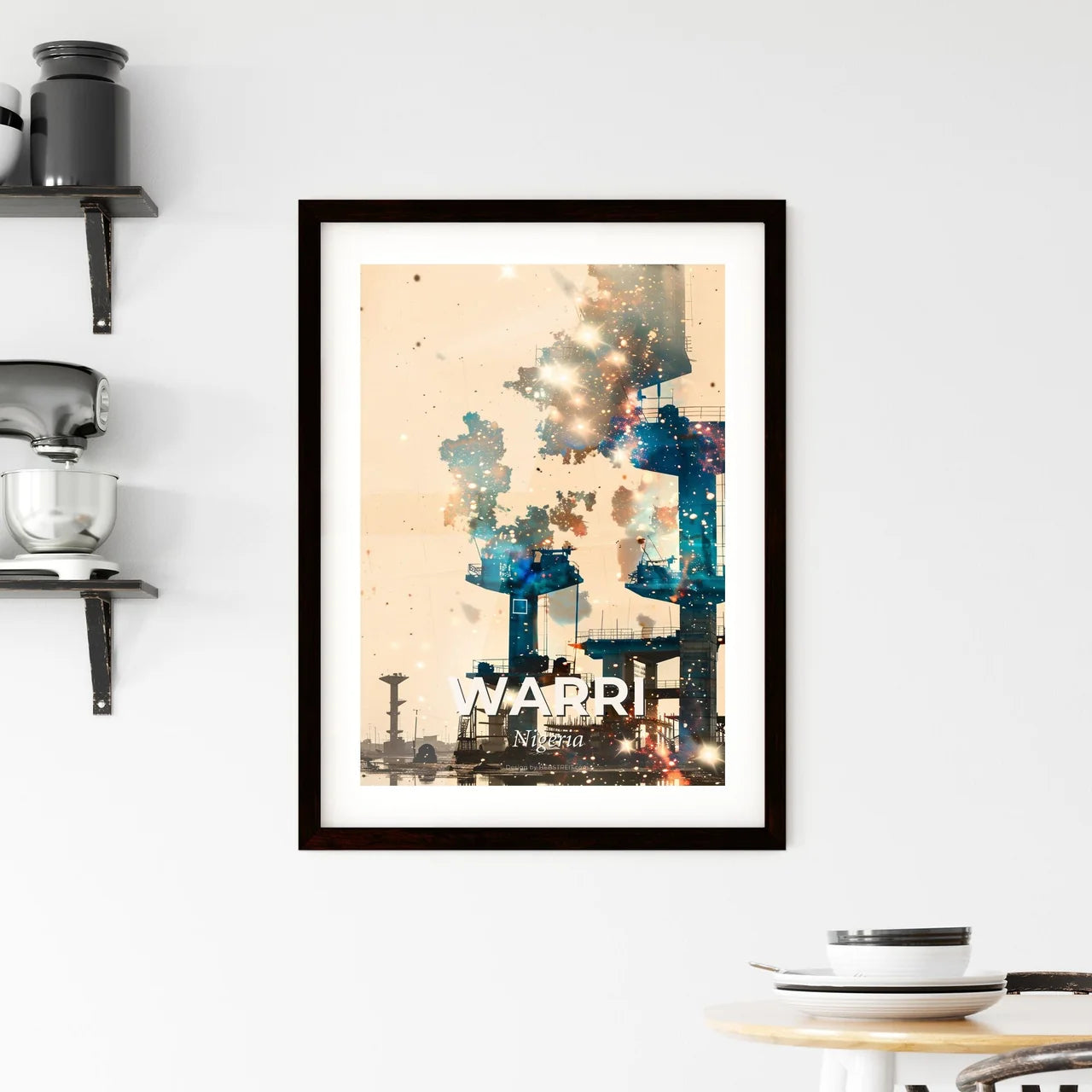 Warri: Vibrant City Skyline Composite Art Framed Print