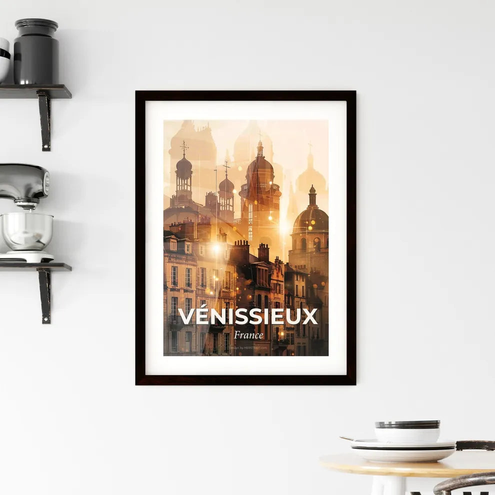 Vénissieux Skyline Silhouette Composite Poster Art - A city with many buildings Custom Print