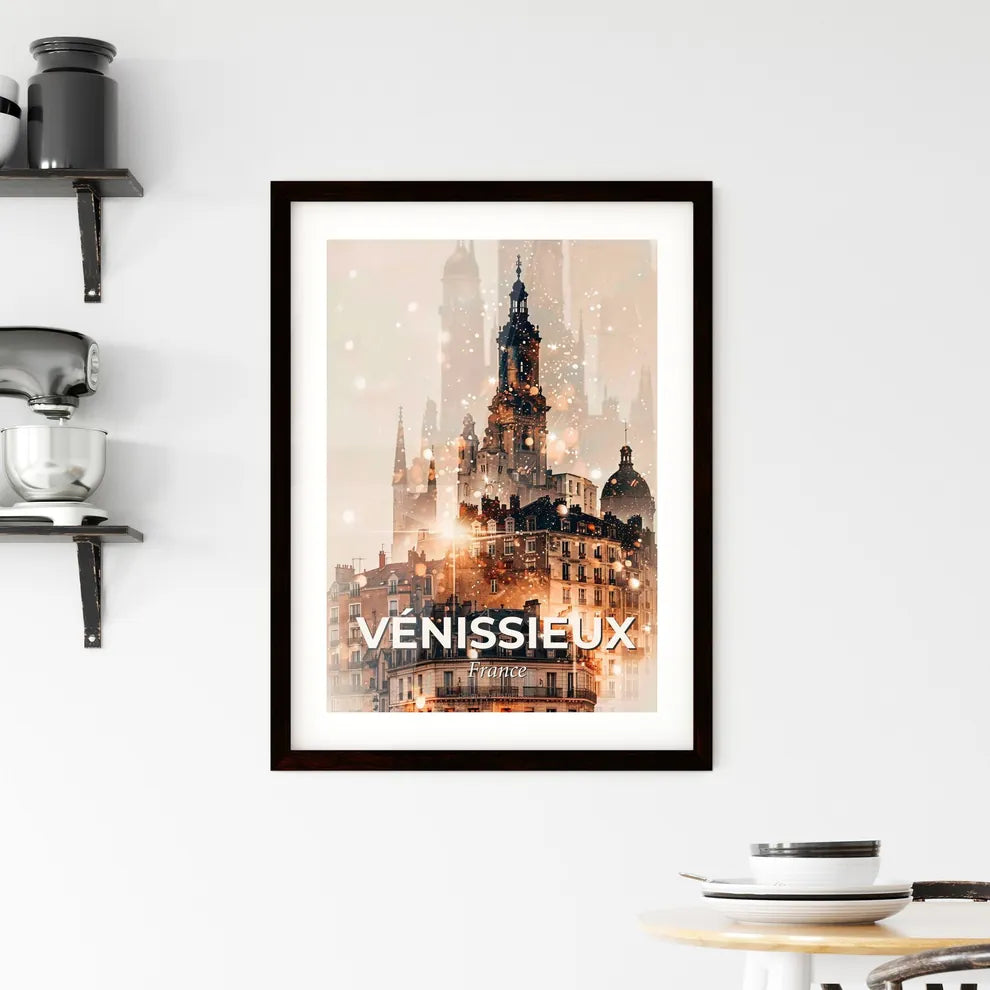 Vénissieux Skyline Composite Art - A building with a tower Custom Print