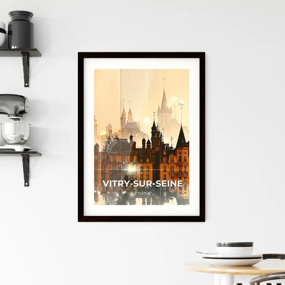Vitry-sur-Seine Double Exposure City Skyline Art - A city with many buildings Custom Print