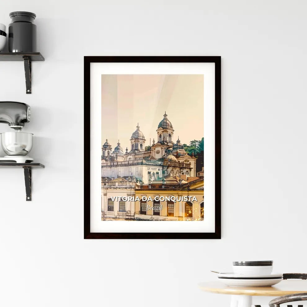 Vitoria da Conquista City Skyline Double Exposure Art - A large building with many domes Custom Print