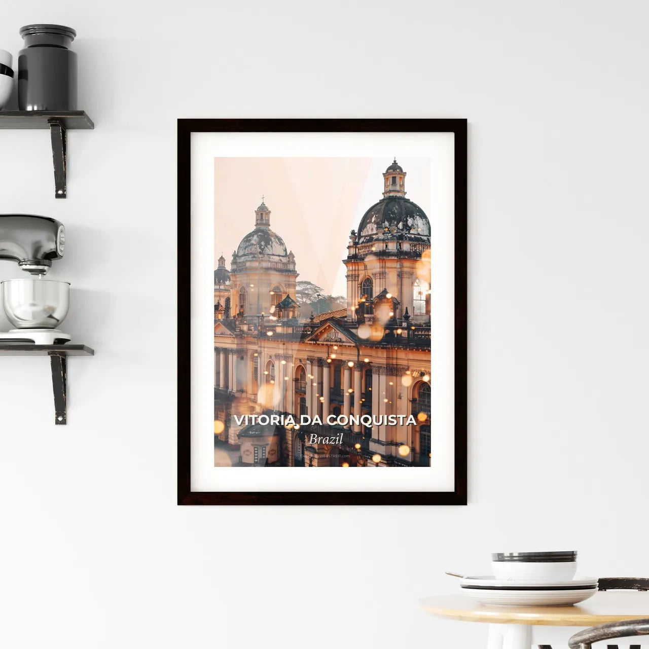 Vitoria da Conquista City Art Skyline Composite - A building with a dome shaped roof Custom Print