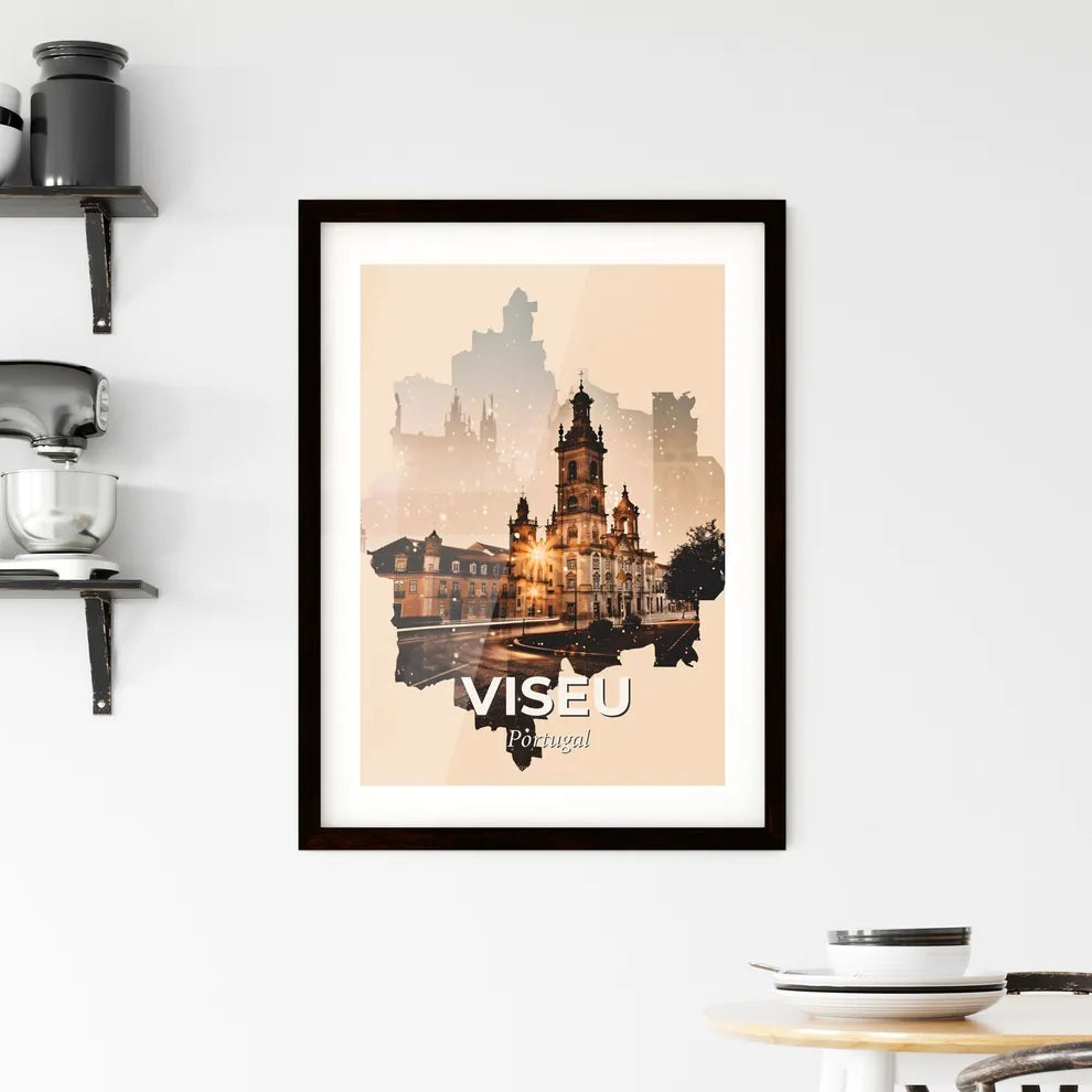 Viseu Skyline Canvas Wall Art - A city with a building and a street Custom Print