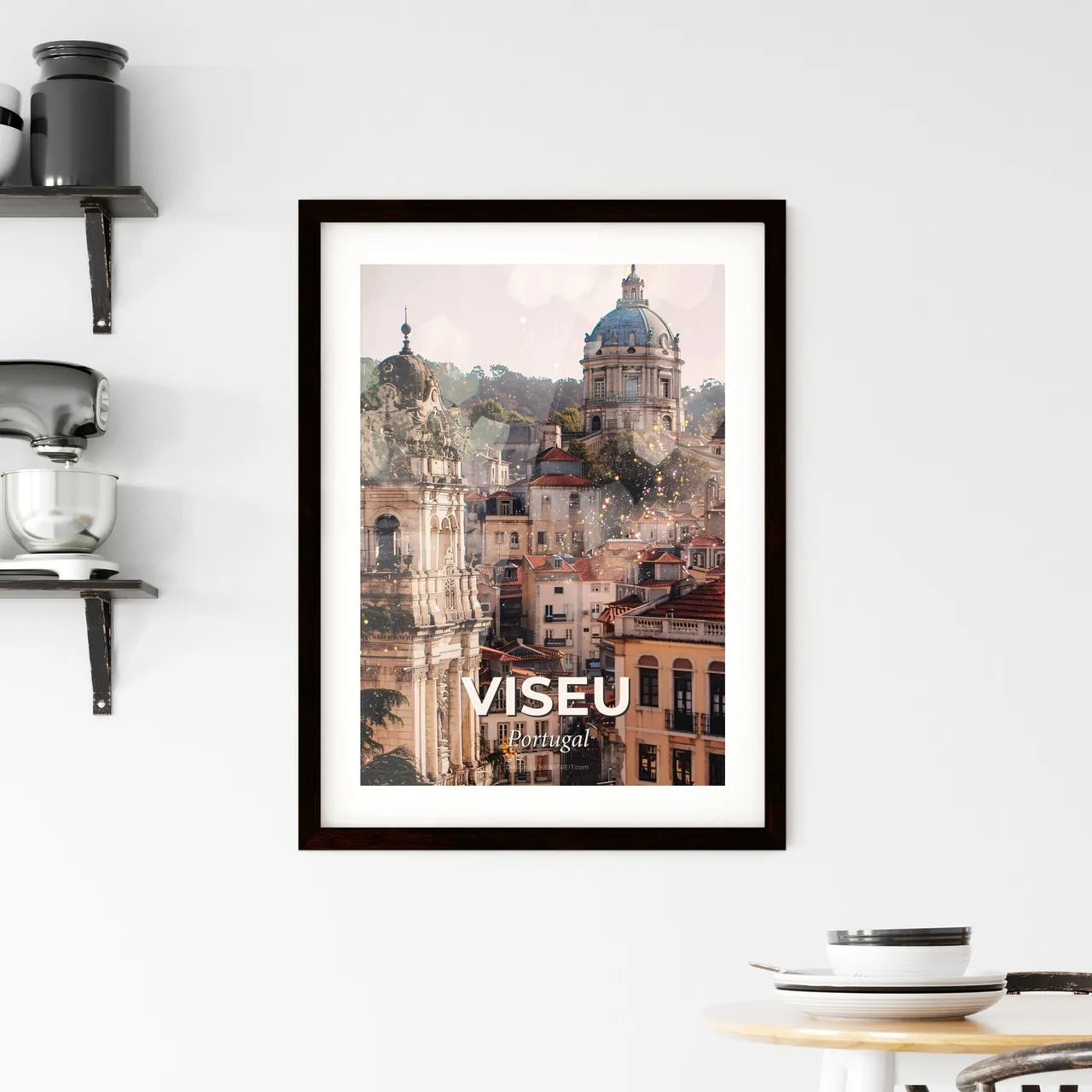 Viseu Cityscape Symphony of Architecture and Light - A city with many buildings Custom Print