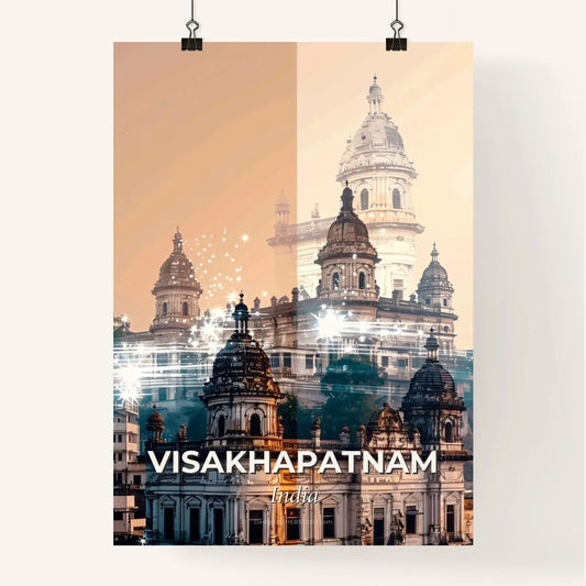 Visakhapatnam Skyline Double Exposure Composite Art Poster - A building with a tower Poster
