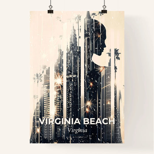 Virginia Beach Skyline Composite Art Masterpiece - A woman in a city Poster