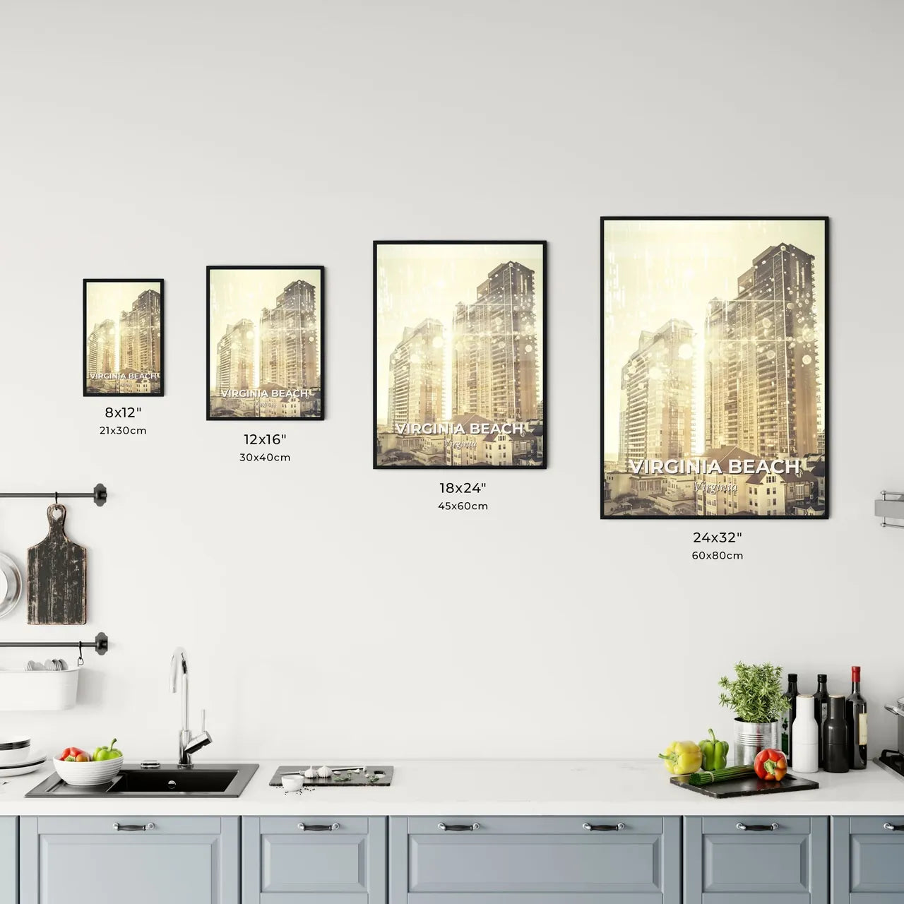 Virginia Beach Skyline: Daydream in Double Exposure - A group of tall buildings Size Chart