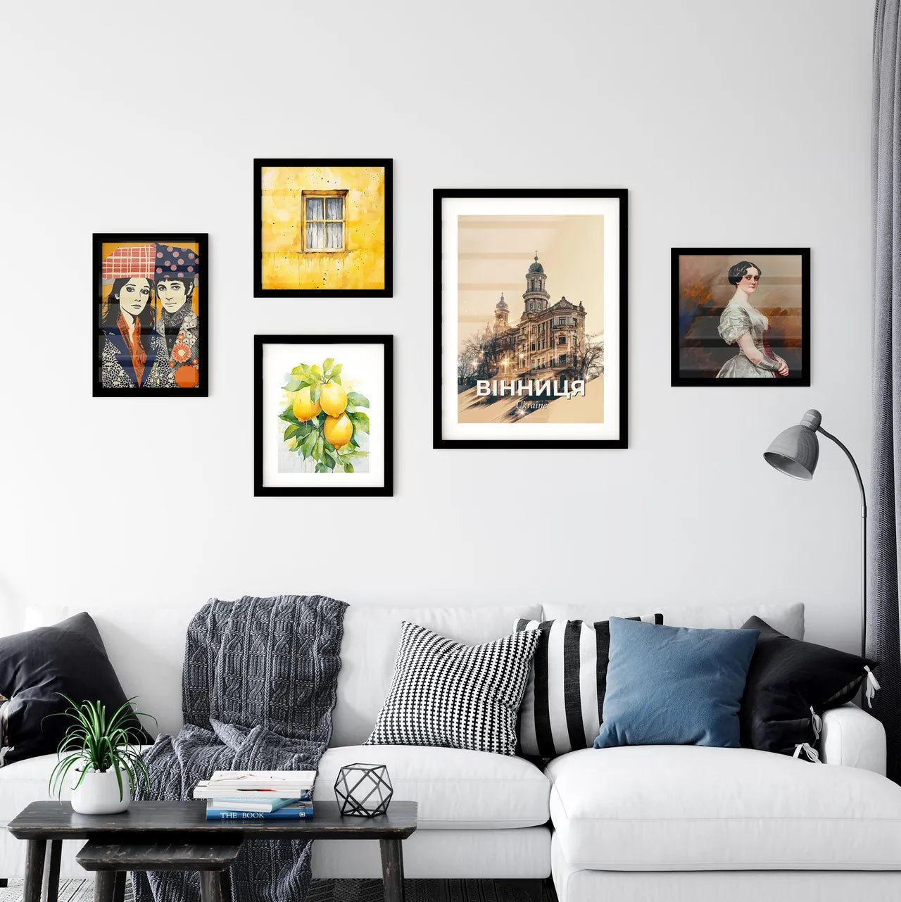 Vinnytsia City Icons Art Poster Skyline - A building with a tower and trees Interior Design