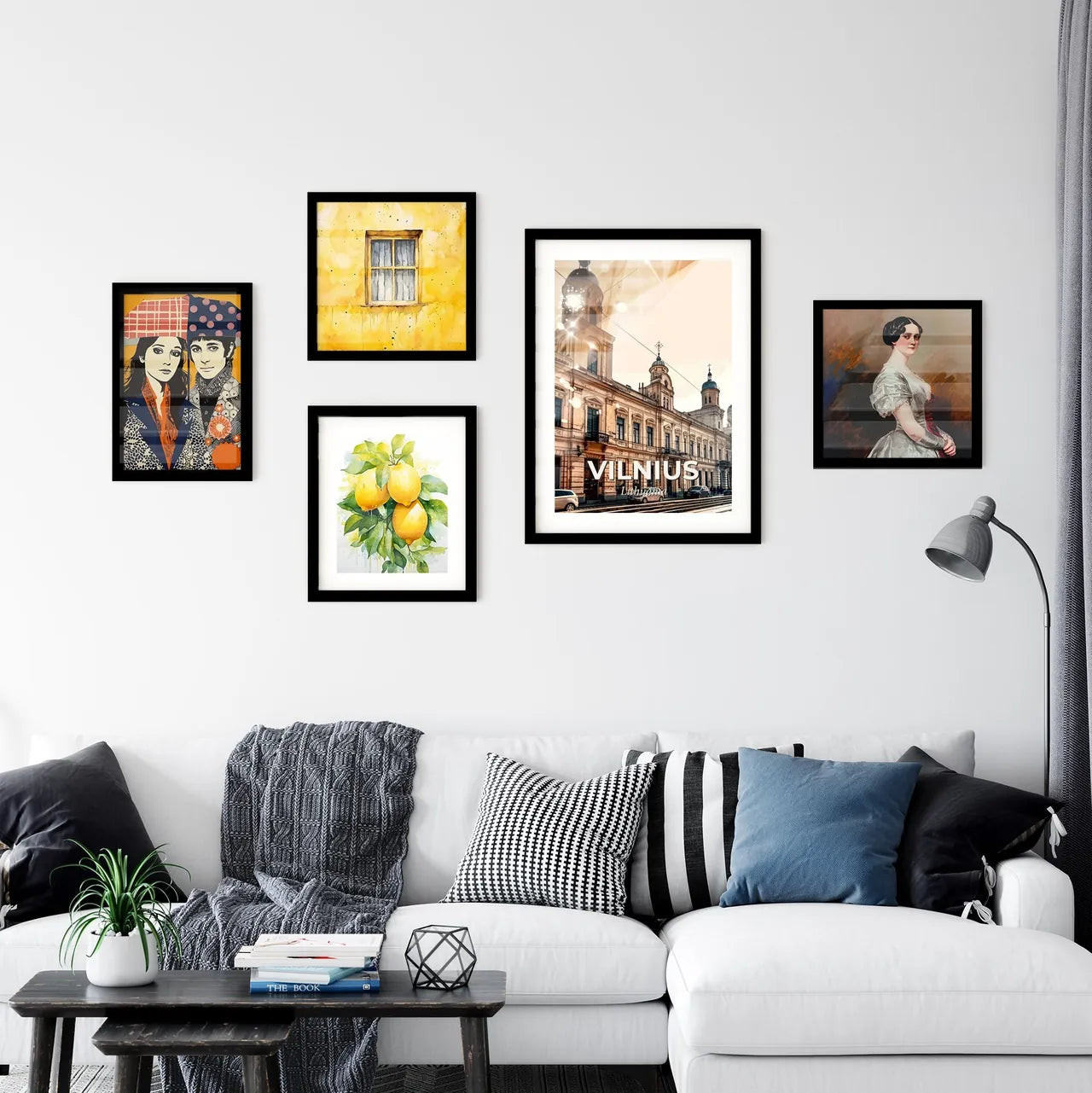 Vilnius Cityscape Composite Art: Historical Meets Modern - A building with cars parked on the side Interior Design