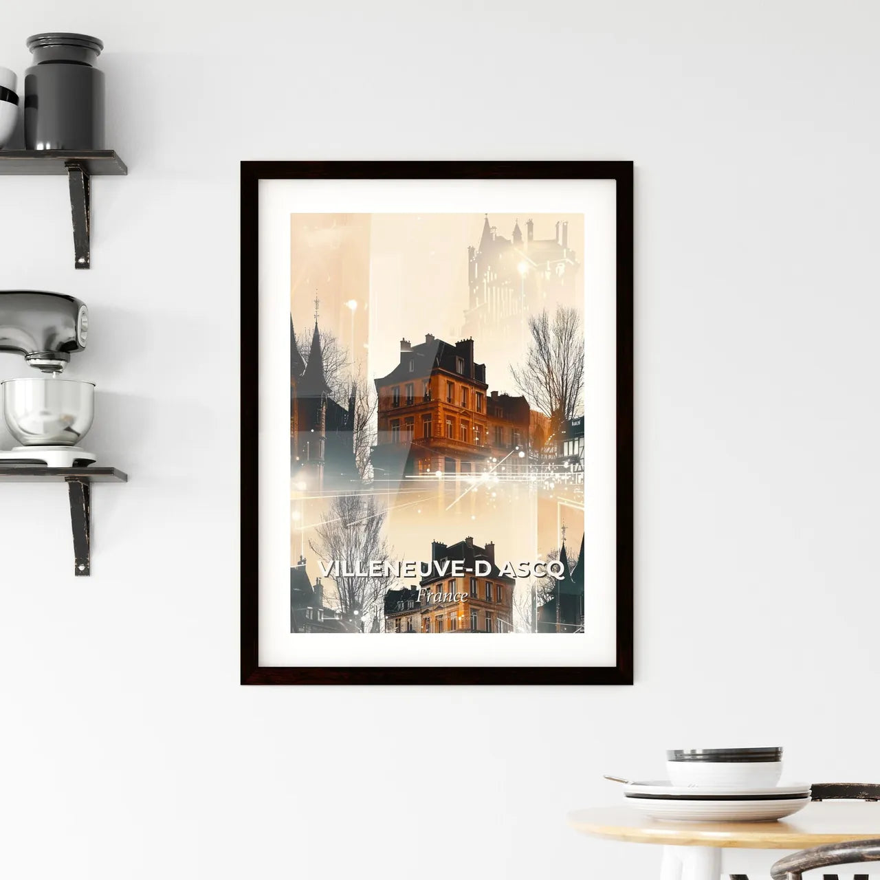 Villeneuve-d Ascq Skyline Urban Silhouette Poster - A group of buildings with trees and buildings in the background Custom Print