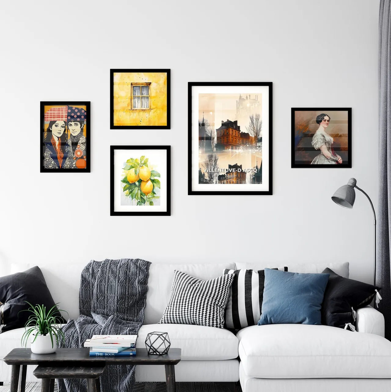 Villeneuve-d Ascq Skyline Urban Silhouette Poster - A group of buildings with trees and buildings in the background Interior Design